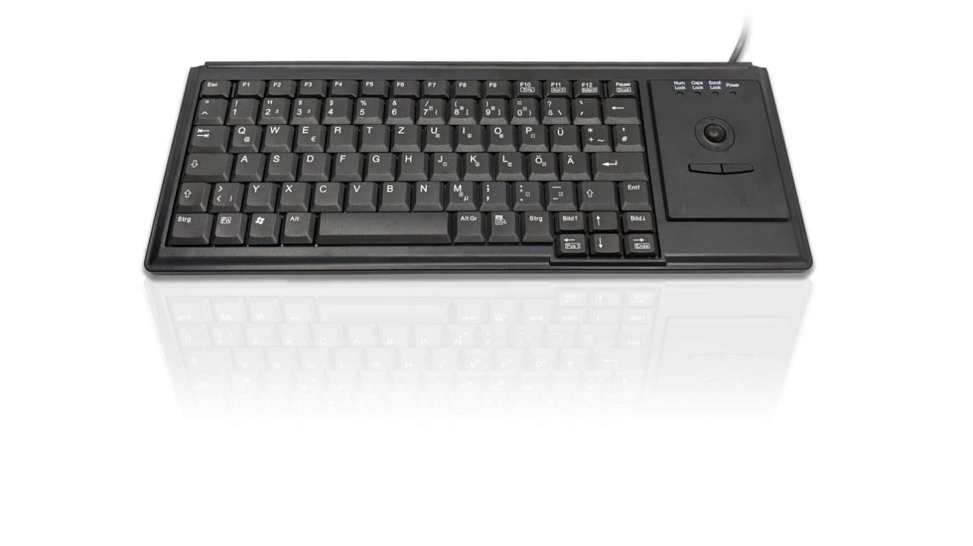 Ceratech KYB500-K82D-GR Tastatur QWERTZ (Deutsch) Kabelgebunden Schwarz USB Trackball