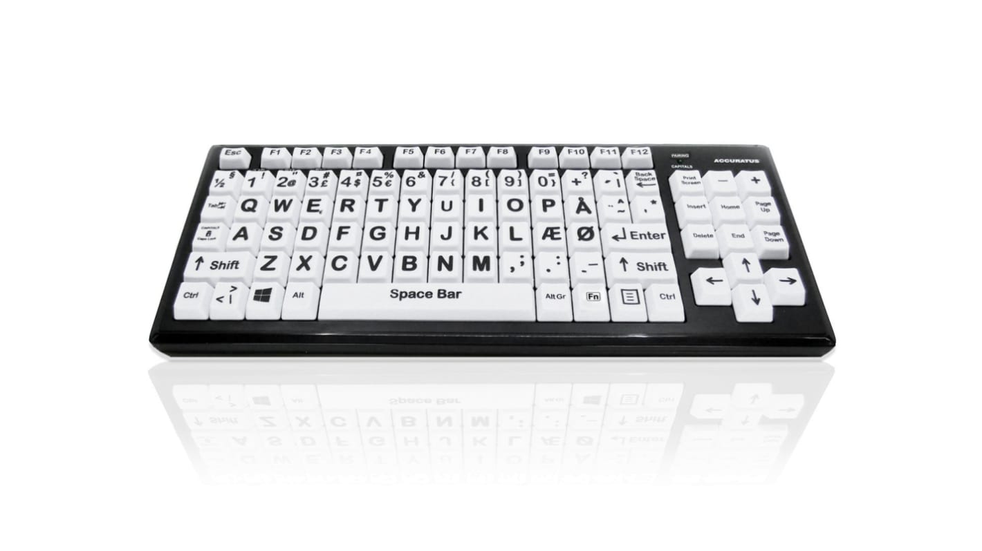 Teclado Ceratech, Inalámbrico, Multicolor, Bluetooth, Discapacidad visual, QWERTY (Dinamarca)