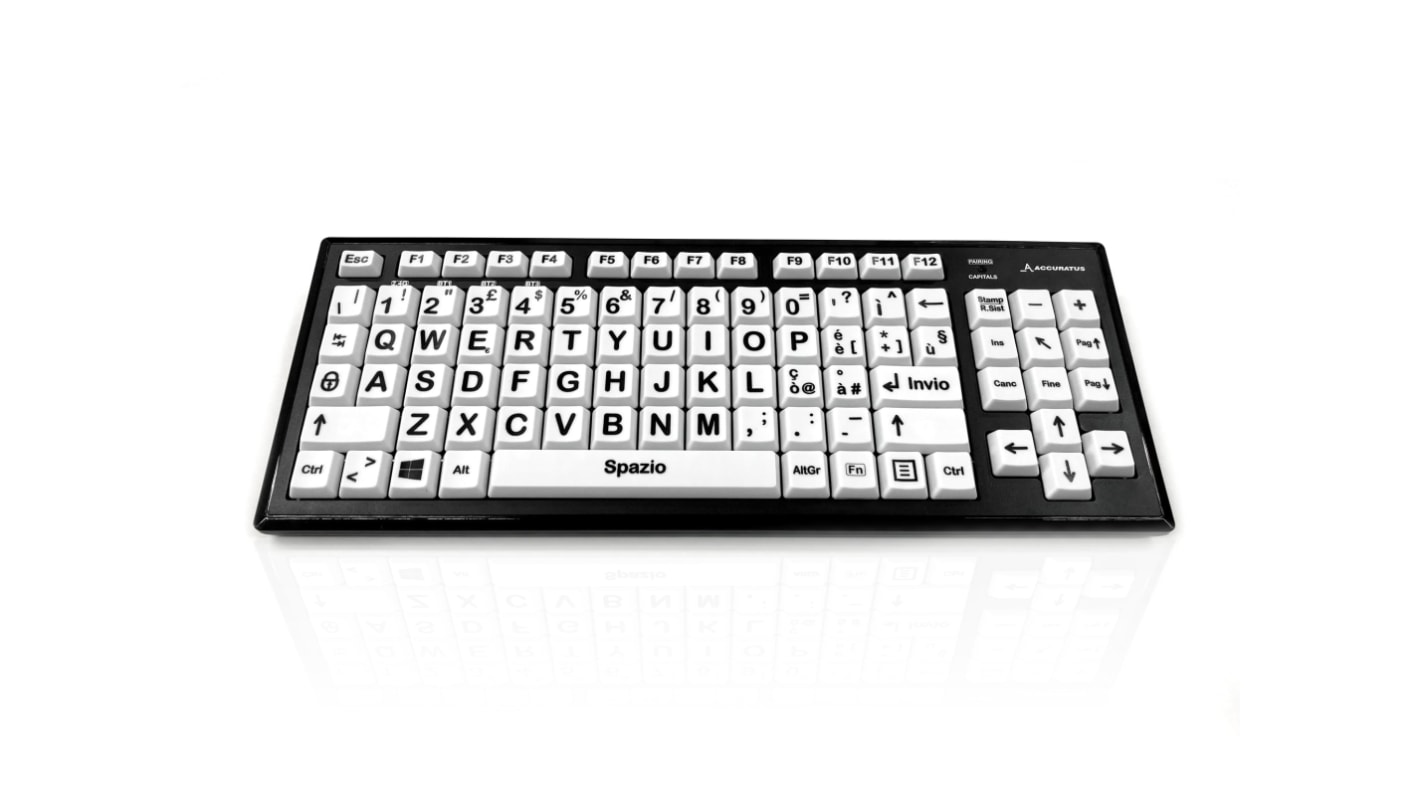 Ceratech KYB-M2BLK-UCITBT Tastatur QWERTY (Italien) Wireless Mehrfarbig Bluetooth Sehbehinderung