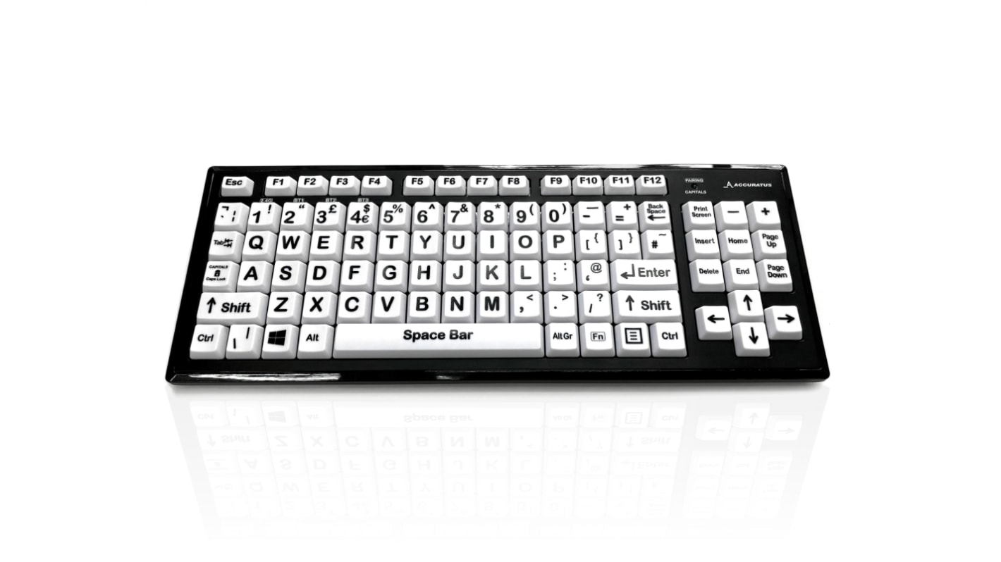 Ceratech KYB-M2BLK-UCUHBT Tastatur QWERTY (GB) Wireless Mehrfarbig Bluetooth Sehbehinderung