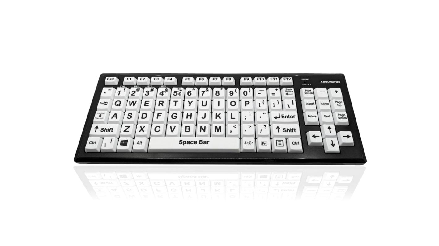 Ceratech KYB-M2BLK-UCUSBT Tastatur QWERTY (UNS) Wireless Mehrfarbig Bluetooth Sehbehinderung