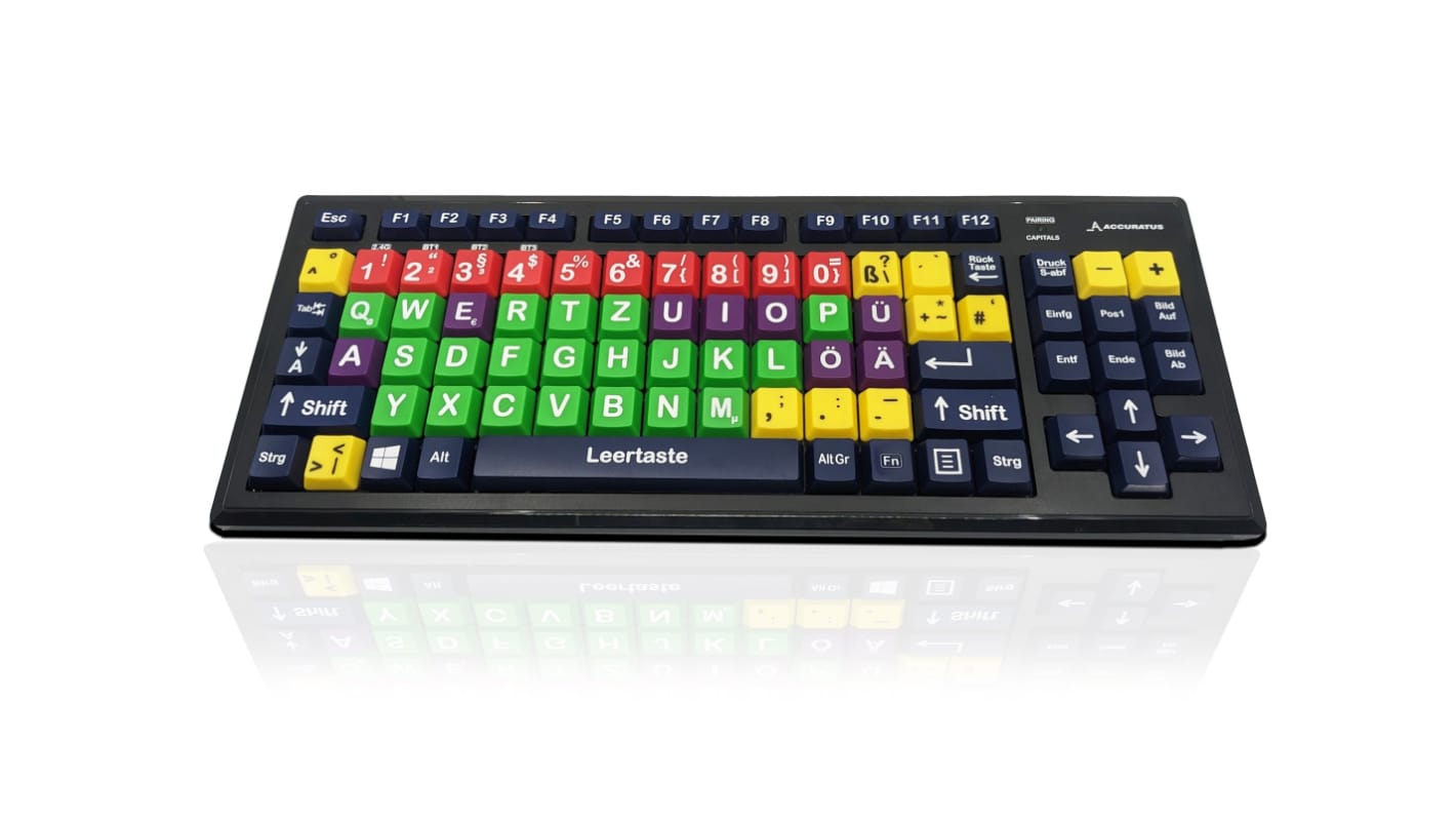 Ceratech KYB-M2MIX-UCGRBT Tastatur QWERTY Wireless Mehrfarbig Bluetooth Frühzeitiges Lernen