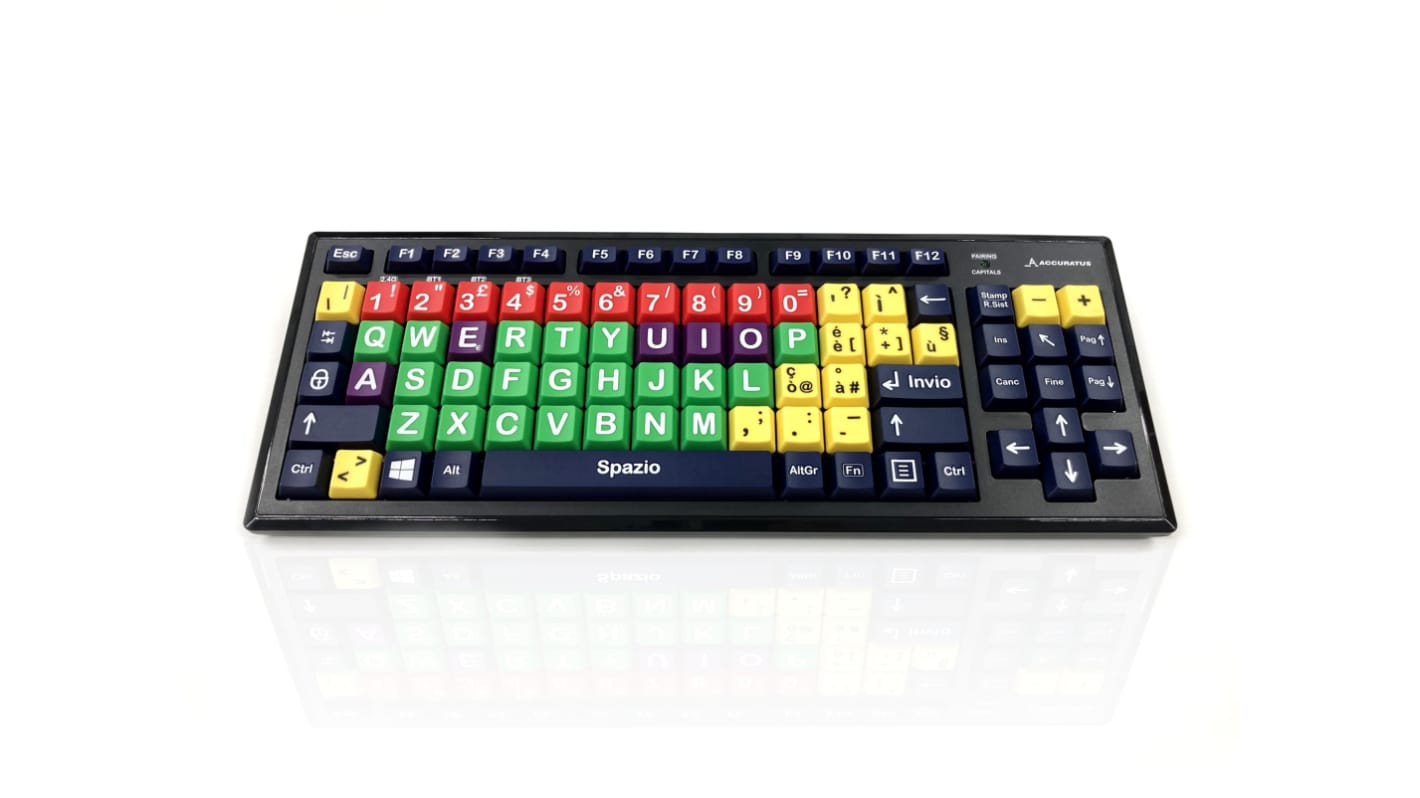 Teclado Ceratech, Inalámbrico, Multicolor, Bluetooth, Enseñanza infantil, QWERTY (Italia)