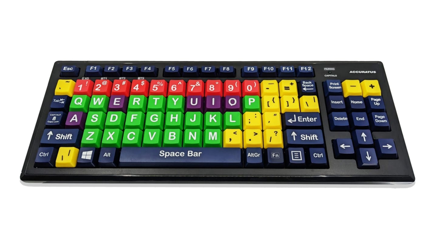 Teclado Ceratech, Inalámbrico, Multicolor, Bluetooth, Enseñanza infantil, QWERTY (EE.UU.)