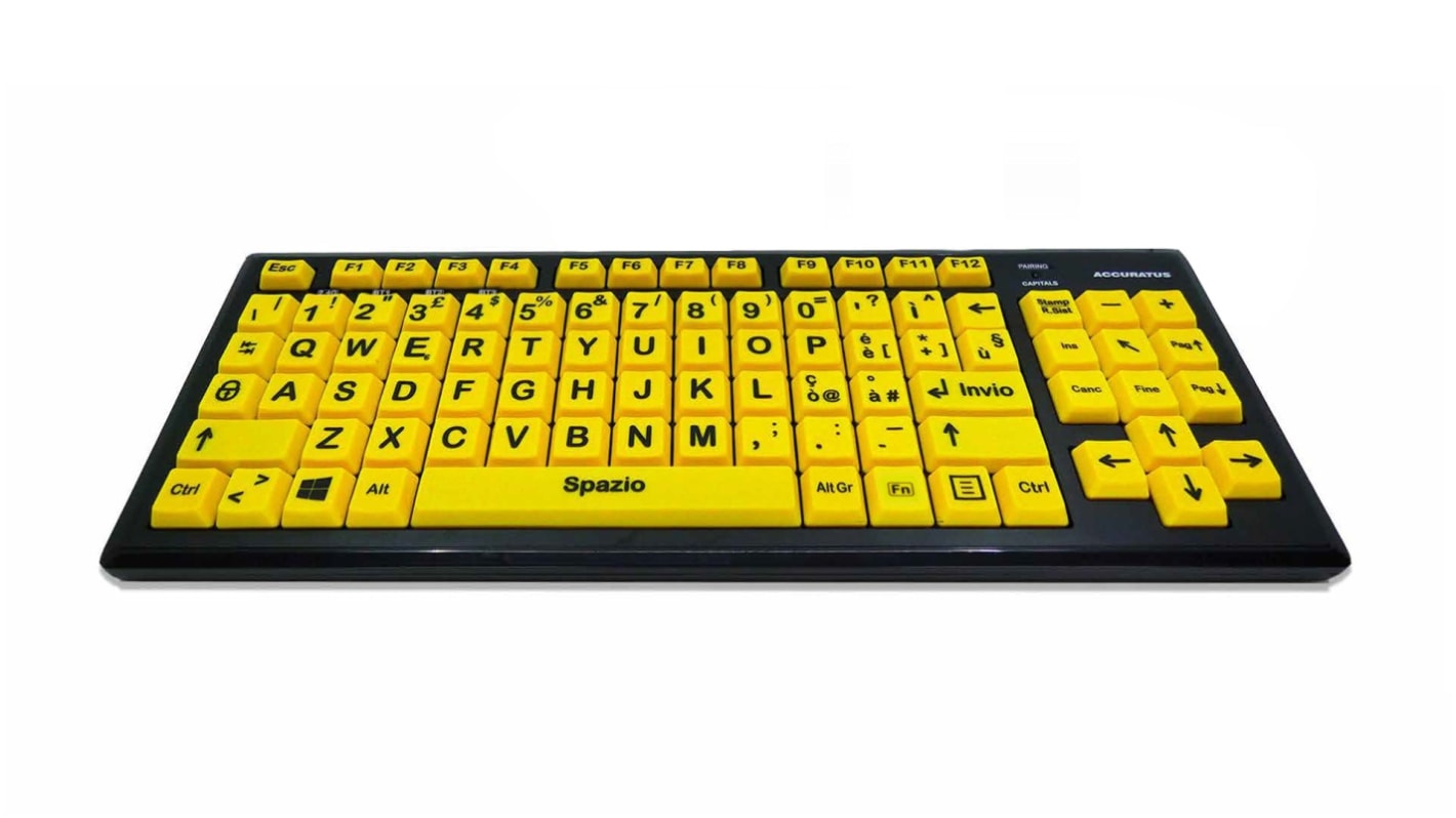 Teclado Ceratech, Inalámbrico, Multicolor, Bluetooth, Discapacidad visual, QWERTY (Italia)