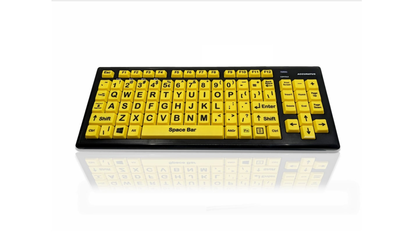 Teclado Ceratech, Inalámbrico, Multicolor, Bluetooth, Discapacidad visual, QWERTY (EE.UU.)