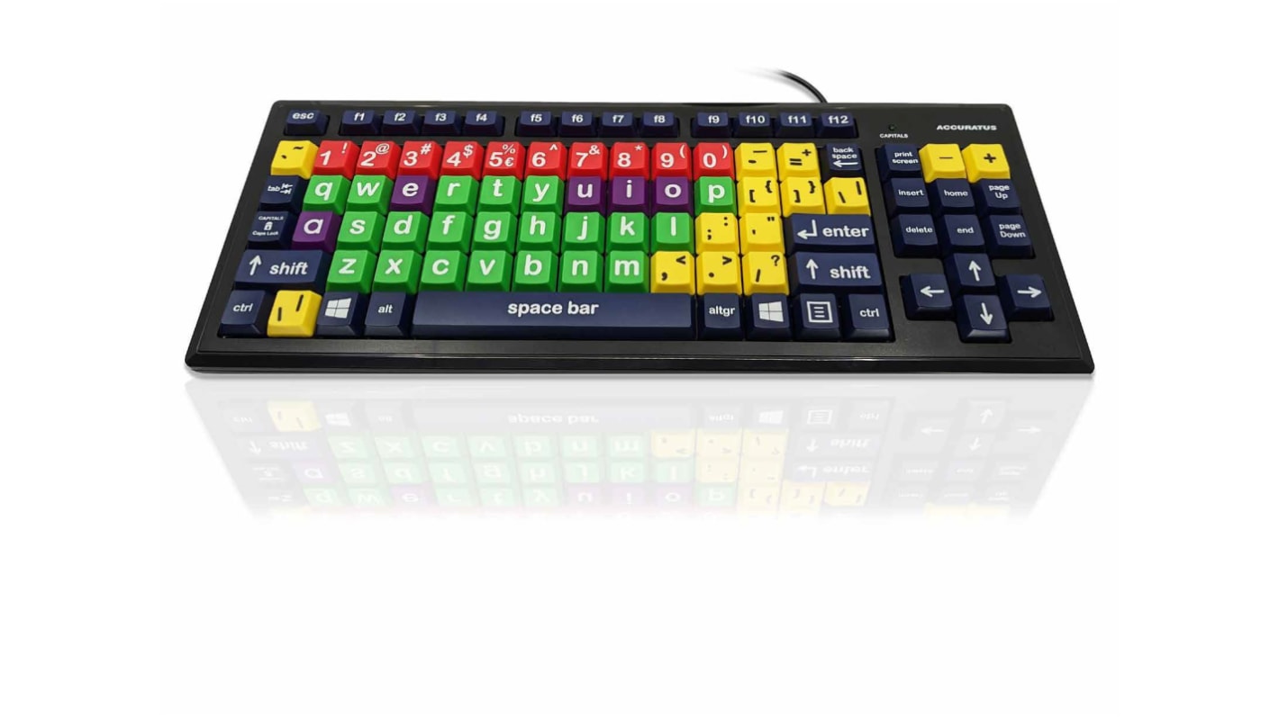 Ceratech KYB-MON2MIX-LCUS Wired USB Early Learning Keyboard, QWERTY (US), Multi Colour