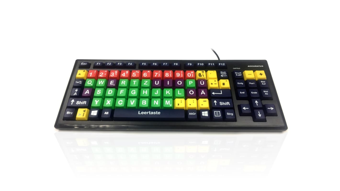 Ceratech KYB-MON2MIX-UCGR Tastatur QWERTY Kabelgebunden Mehrfarbig USB Frühzeitiges Lernen