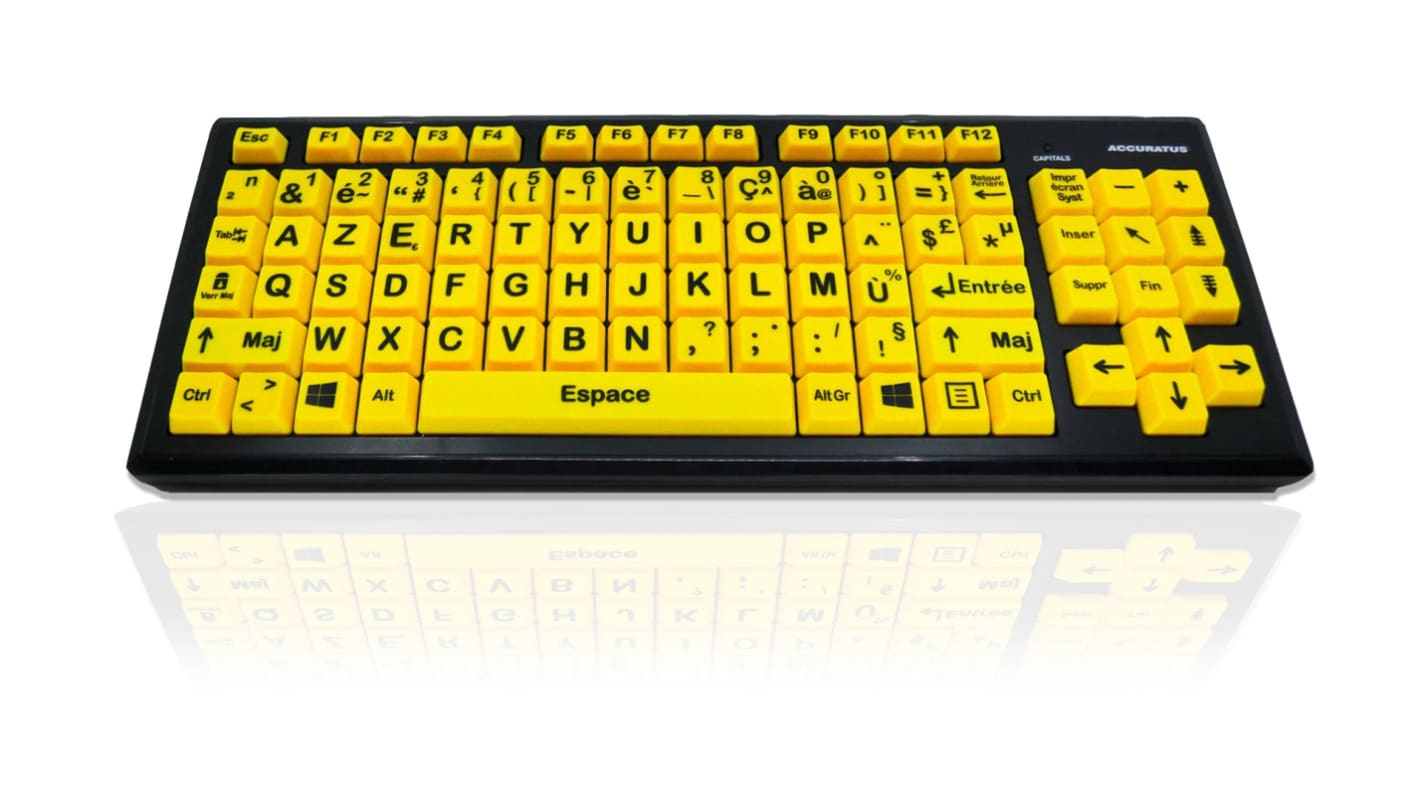 Tastiera Giallo Cablato USB Ceratech, QWERTY (francese) Disturbi della vista