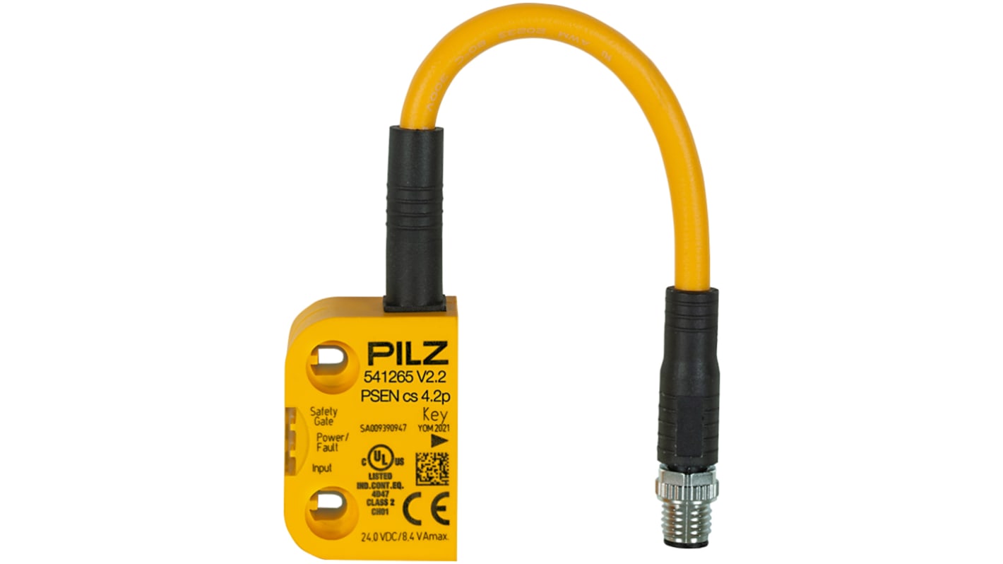 Pilz PSEN cs4.2p Series Transponder Non-Contact Safety Switch, 24V dc, Plastic Housing, M8