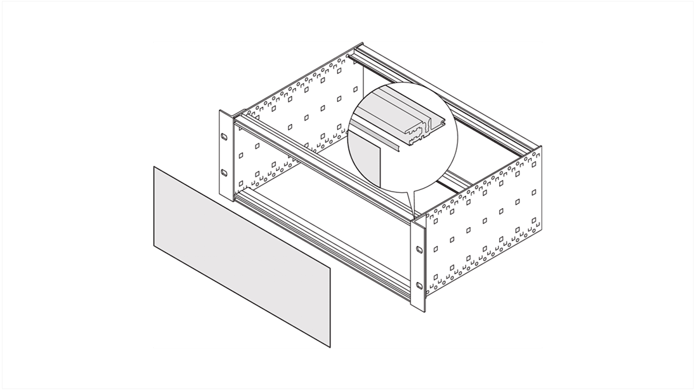 Accesorios de montaje para rack nVent SCHROFF serie 24560 de Acero Inoxidable, para usar con Panel frontal, 100 unidades