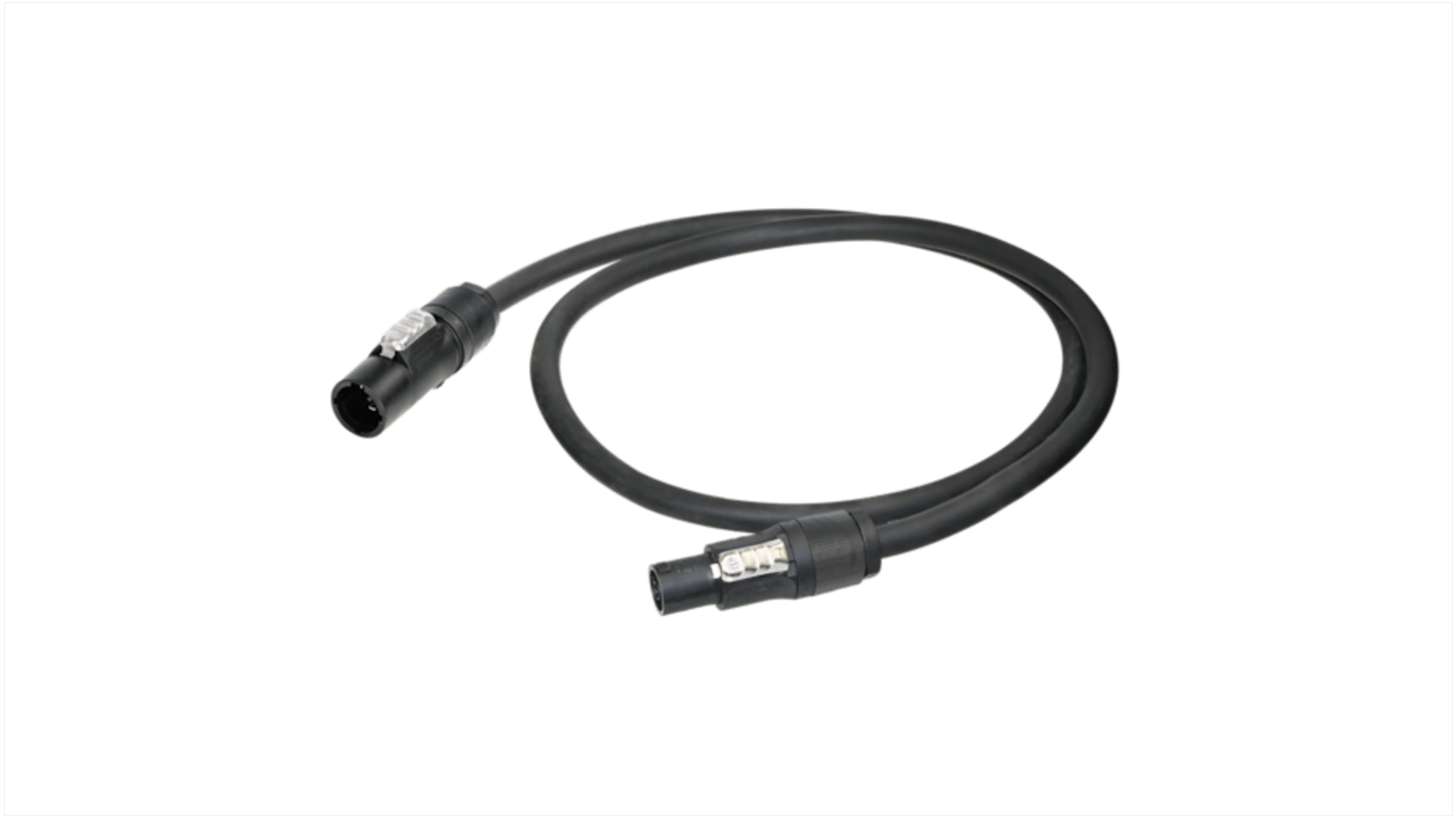 Cable de alimentación Potencia de 3 núcleos, 1,5 mm², long. 1m, 250 V / 16 A, Negro