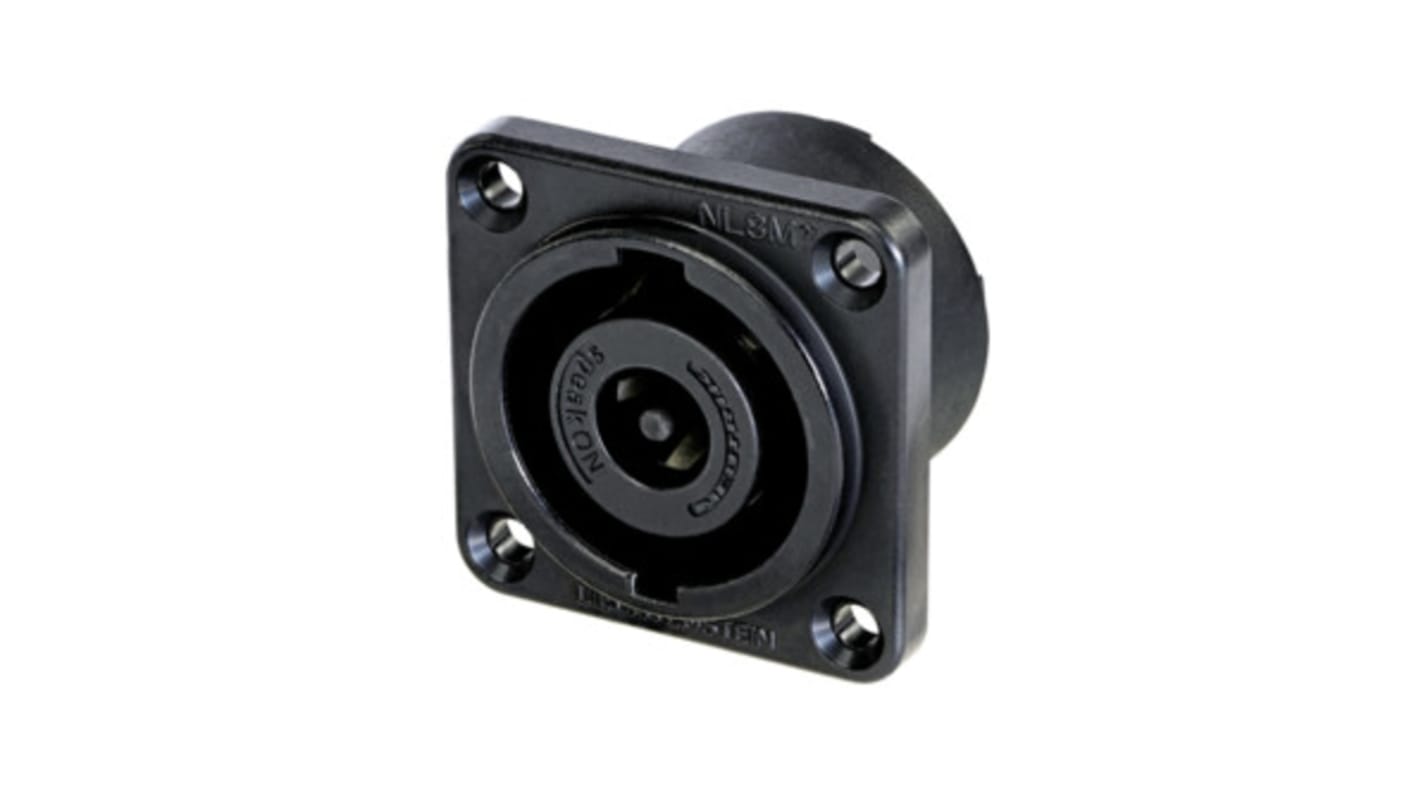 NLT8MX IP50 Black Tab Industrial Power Socket, Rated At 30A, 250 V ac