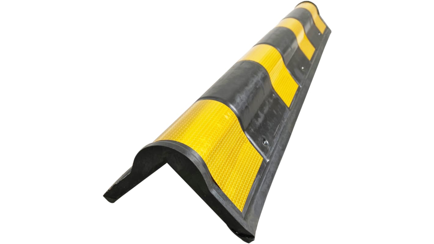 RS PRO Gummi Stoßschutz für den Einsatz auf Ecke, Kante Ecke, 100mm x 800mm, Schwarz, Gelb