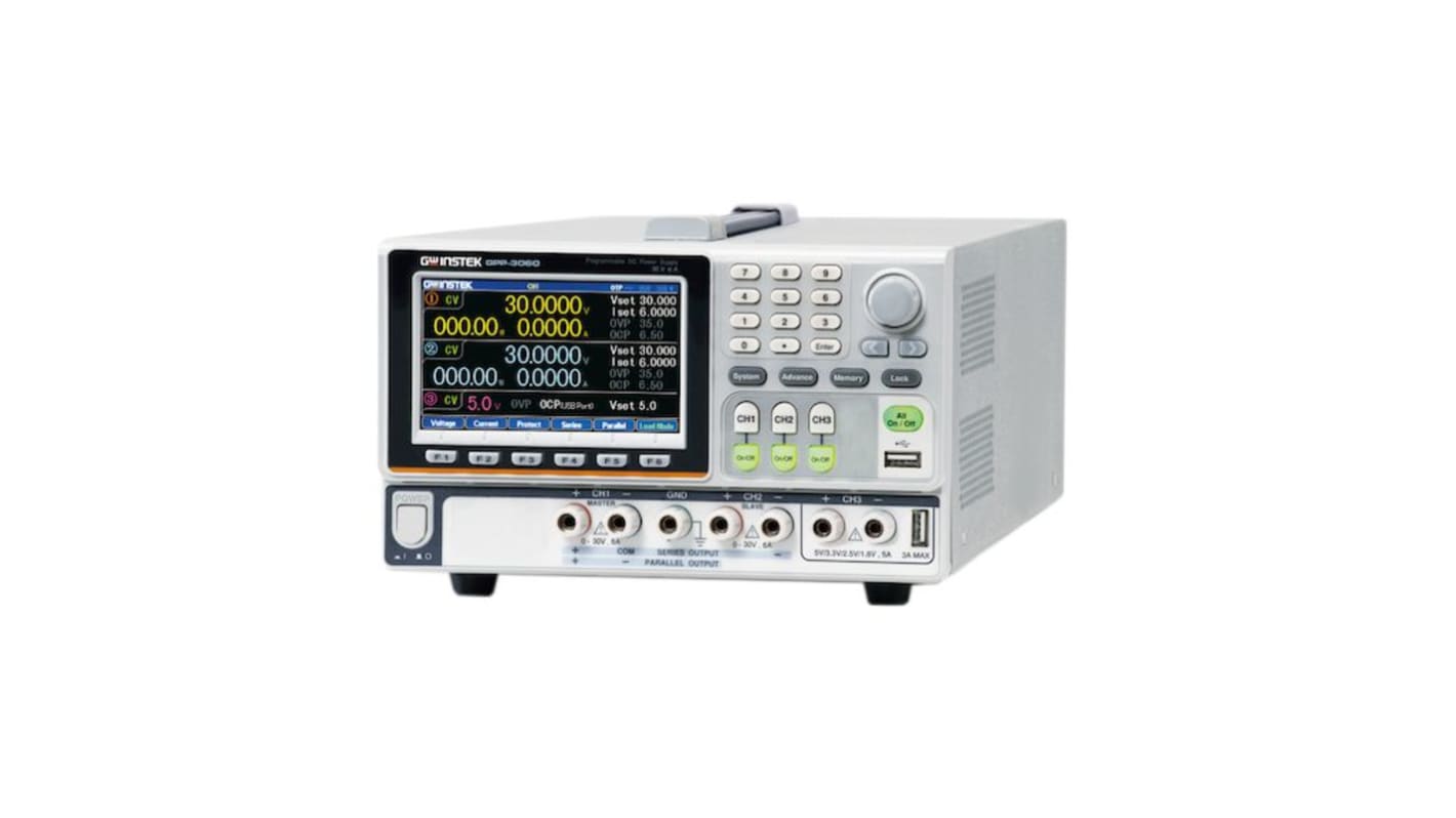 GW Instek GPP Series Bench Power Supply, 60V, 3A, 3-Output, 385W