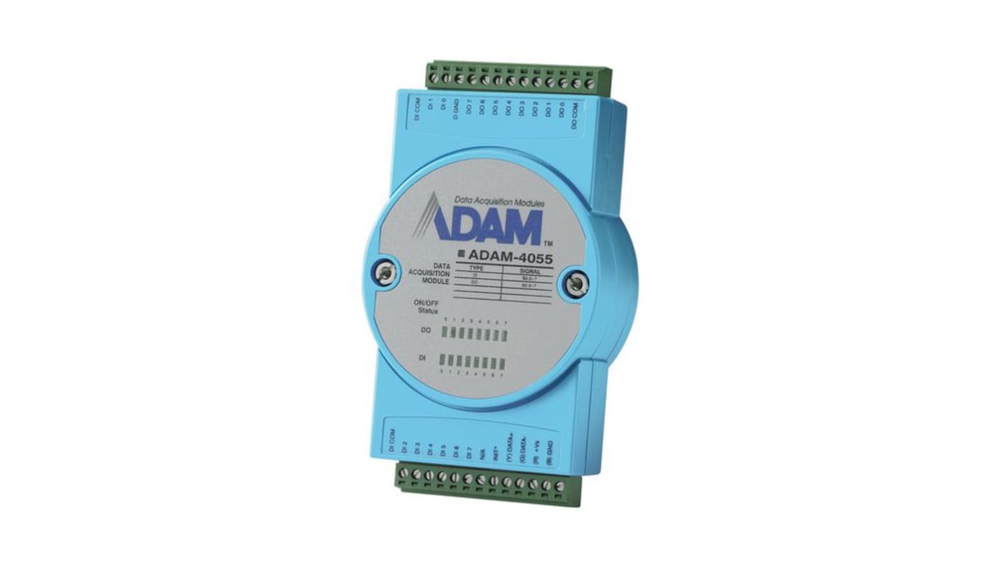 Advantech ADAM-4055 Series 16-Contact Interface Module, Terminal Block Connector, DIN Rail Mount