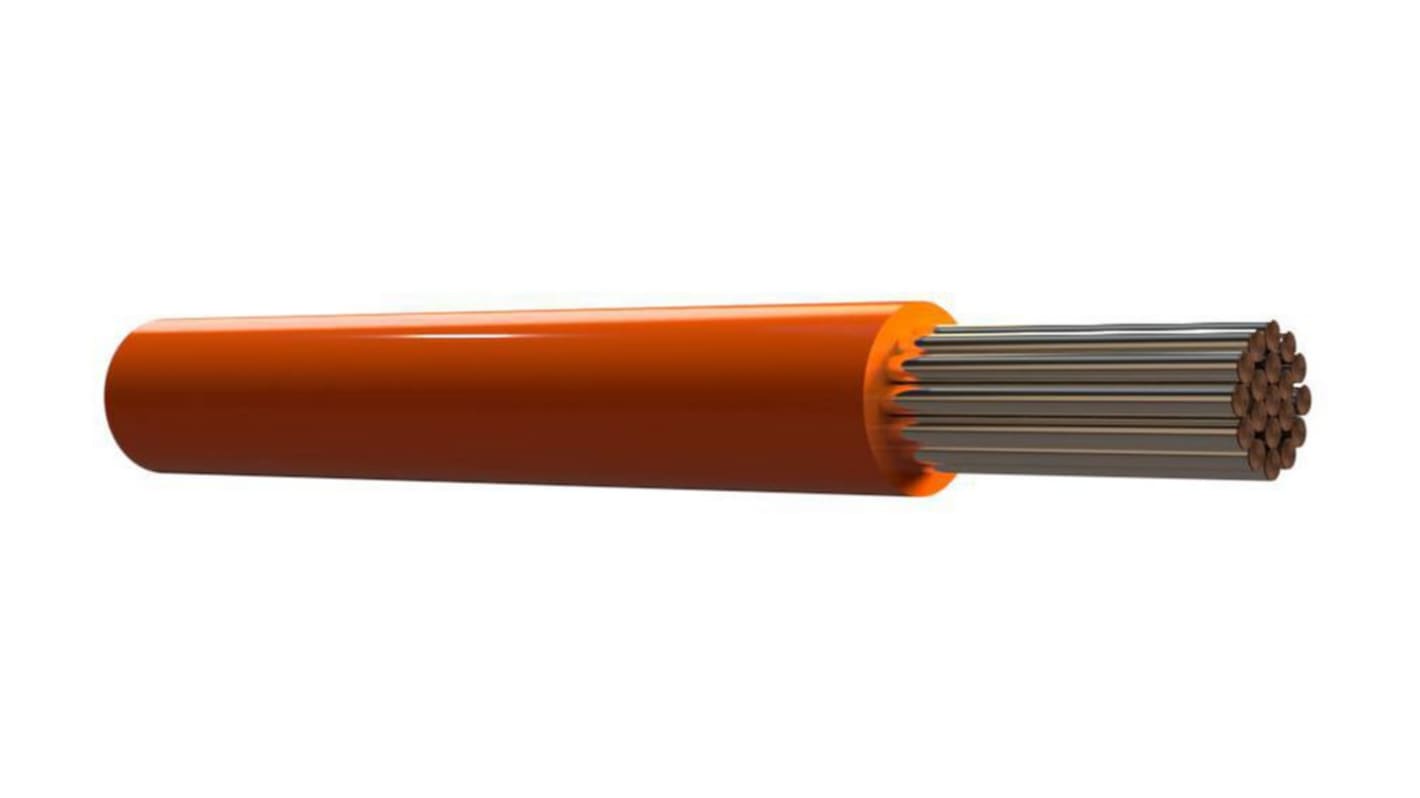Habia NEMA HP-3 Series Orange 0.38 mm² Hook Up Wire, 22 AWG, 19 x 0.16, 100m, PTFE Insulation