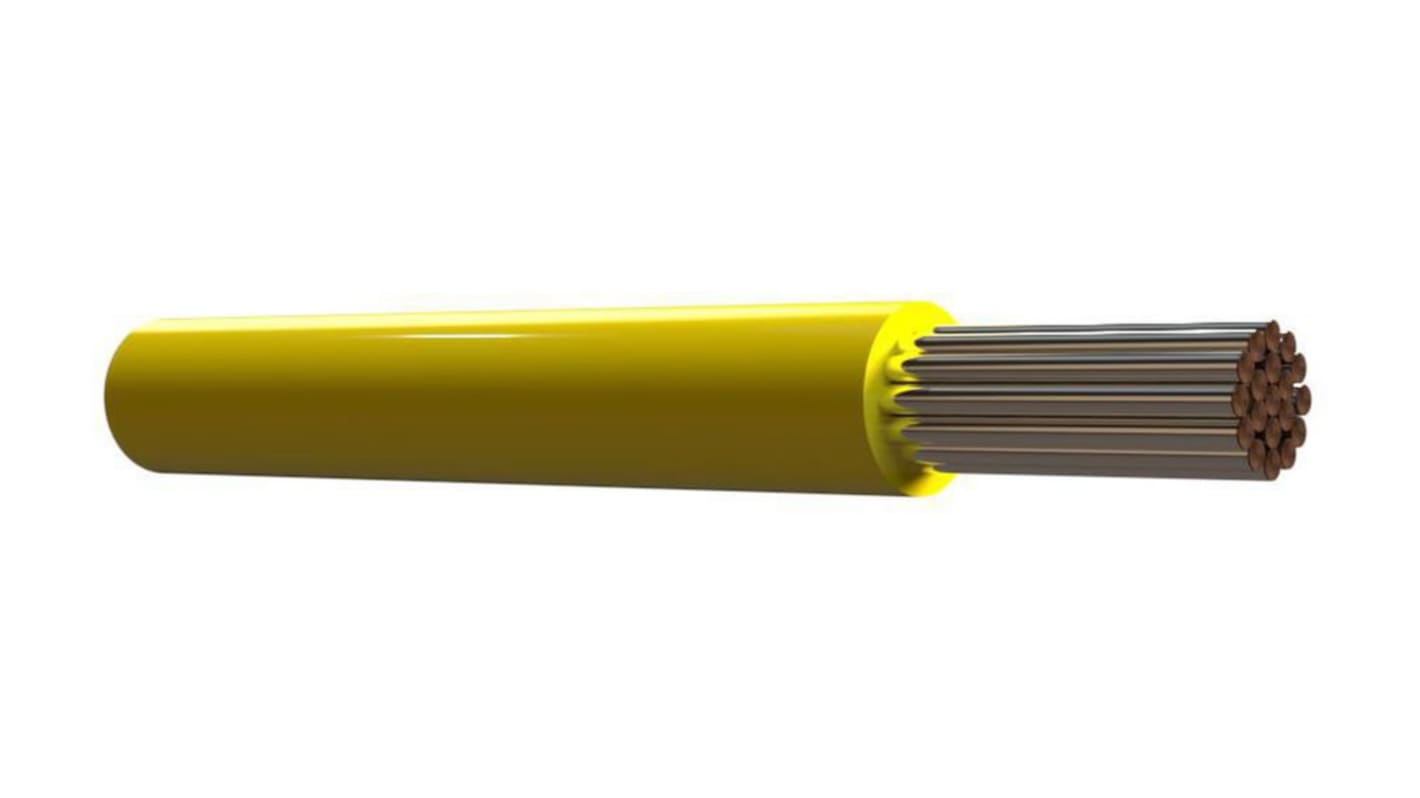 Habia E 2419 Series Yellow 0.38 mm² Hook Up Wire, 24 AWG, 100m, PTFE Insulation