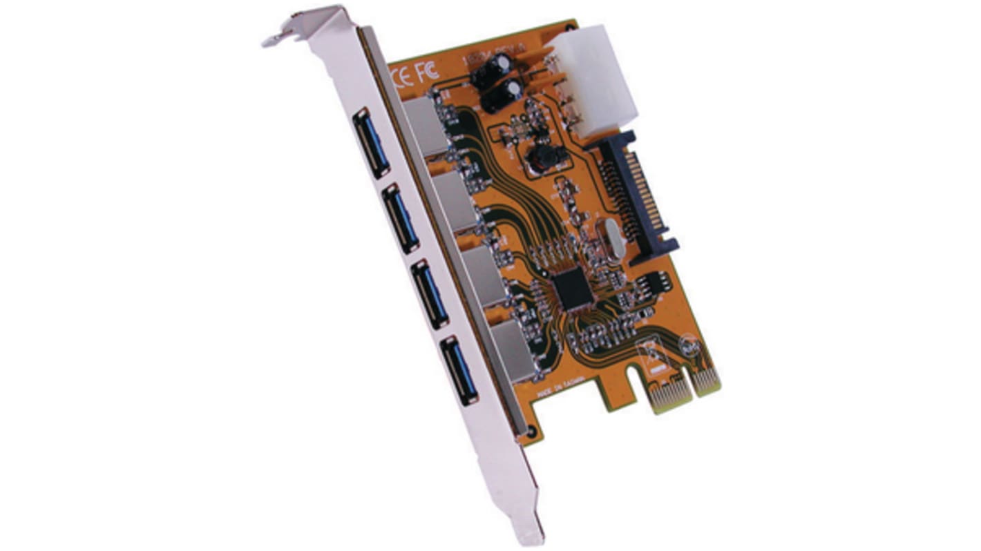 Exsys 4 Port PCIe RJ45, USB 3.0 Network Card, 480Mbit/s