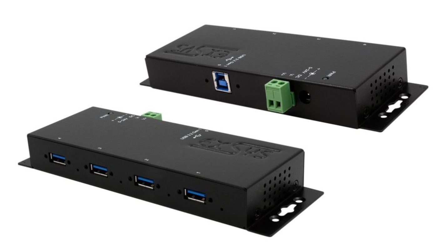 Exsys 4 Port USB 3.2 USB A, USB B  Hub, 69 x 178 x 23mm