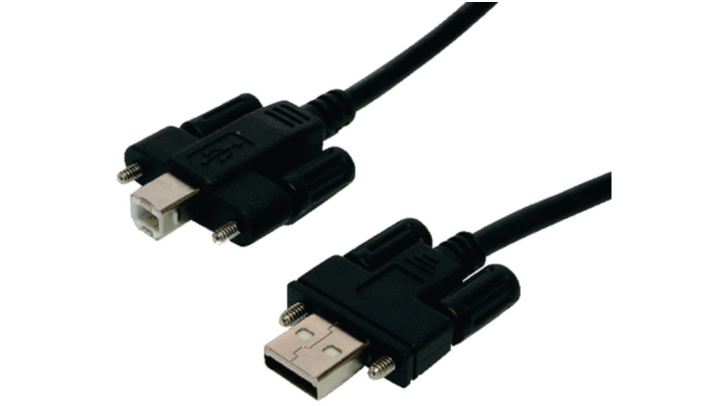 Exsys USB 2.0 Cable, Male USB A to Male USB B  Cable, 2m