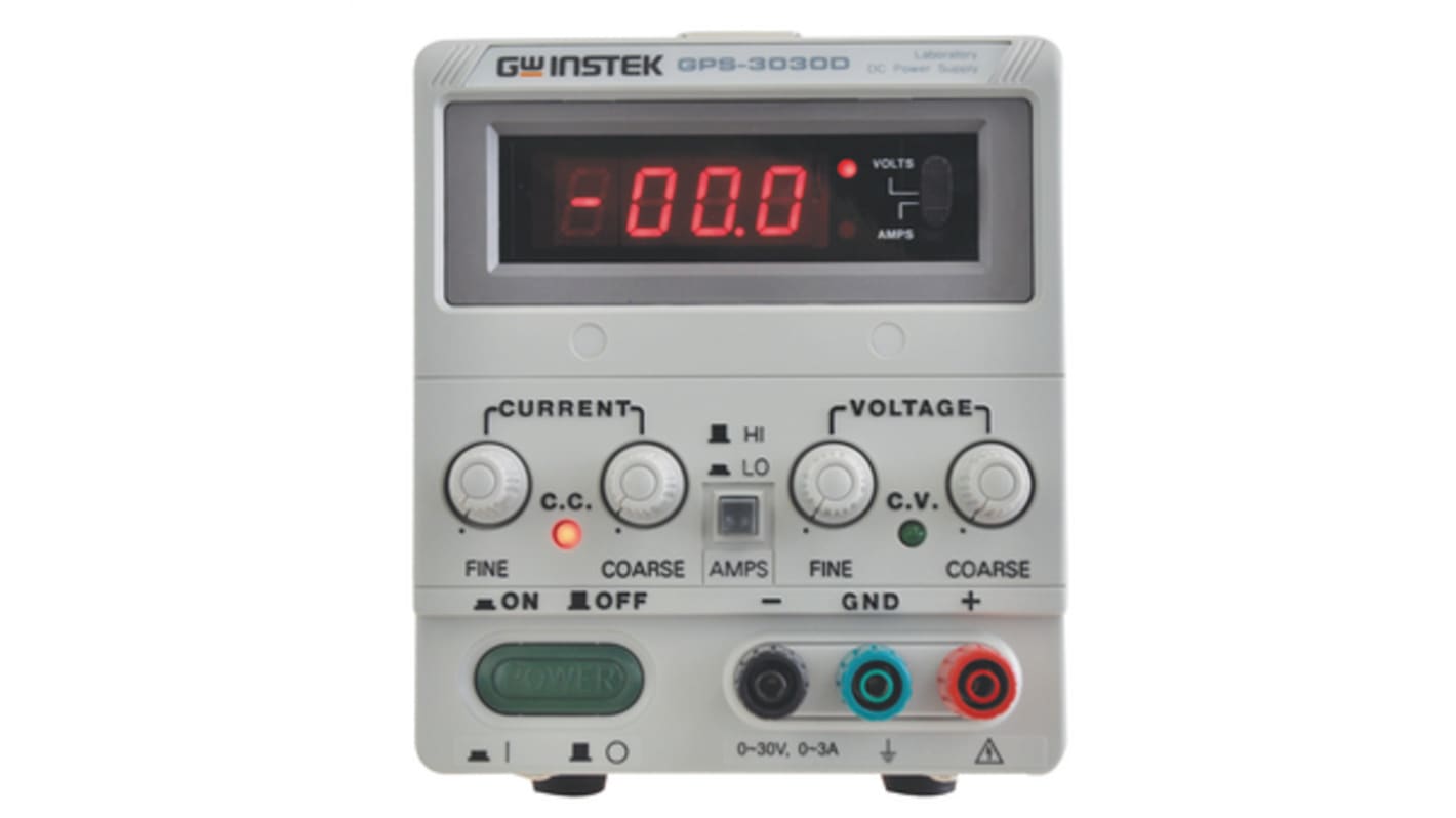 GW Instek GPS Series Series Digital Bench Power Supply, 30V, 3A, 1-Output, 90W