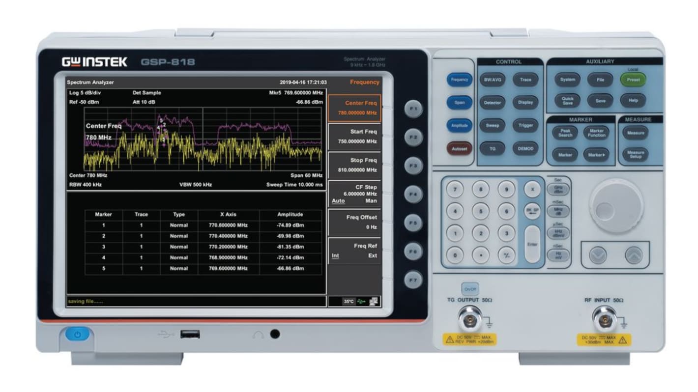 Analyseur de spectre GW Instek GSP-818 1.8GHz