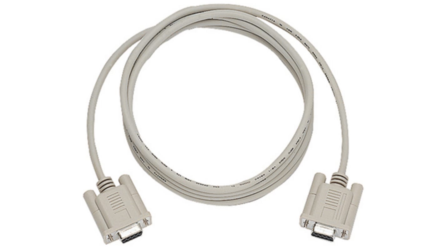 Cable GW Instek, long. 2m, con. A: Sub-D de 9 contactos Macho, con. B: Sub-D de 9 contactos Macho