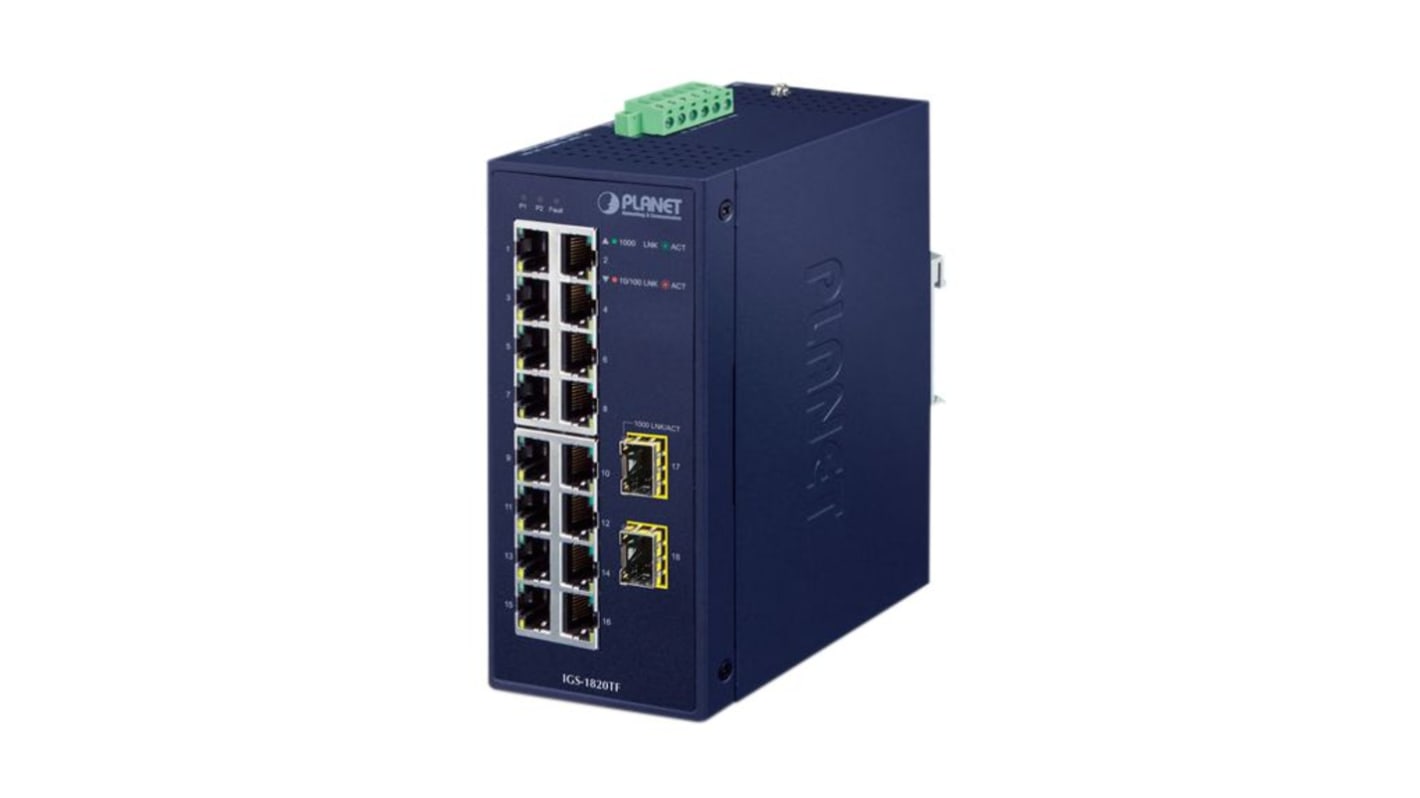 Planet-Wattohm IGS-1820TF Industrial-Ethernet-Switch 18-Port Unmanaged