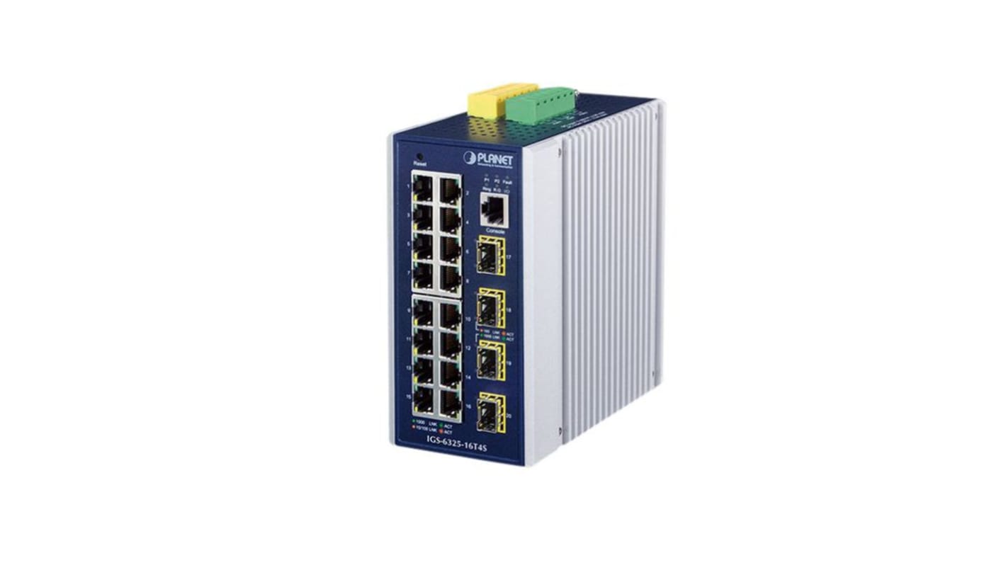 Commutateur Ethernet industriel Planet-Wattohm IGS-6325-16T4S, 20 ports