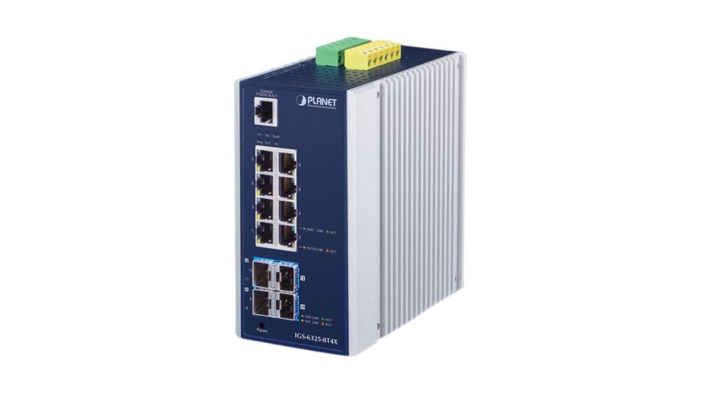 Planet-Wattohm IGS-6325-8T4X, Managed 12 Port Ethernet Smart Managed Switch
