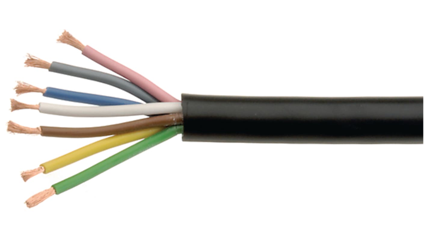 Cable de par trenzado apantallado Varios núcleos Kabeltronik de 2 conductores, 0,5 mm², 20 AWG, long. 100m Negro