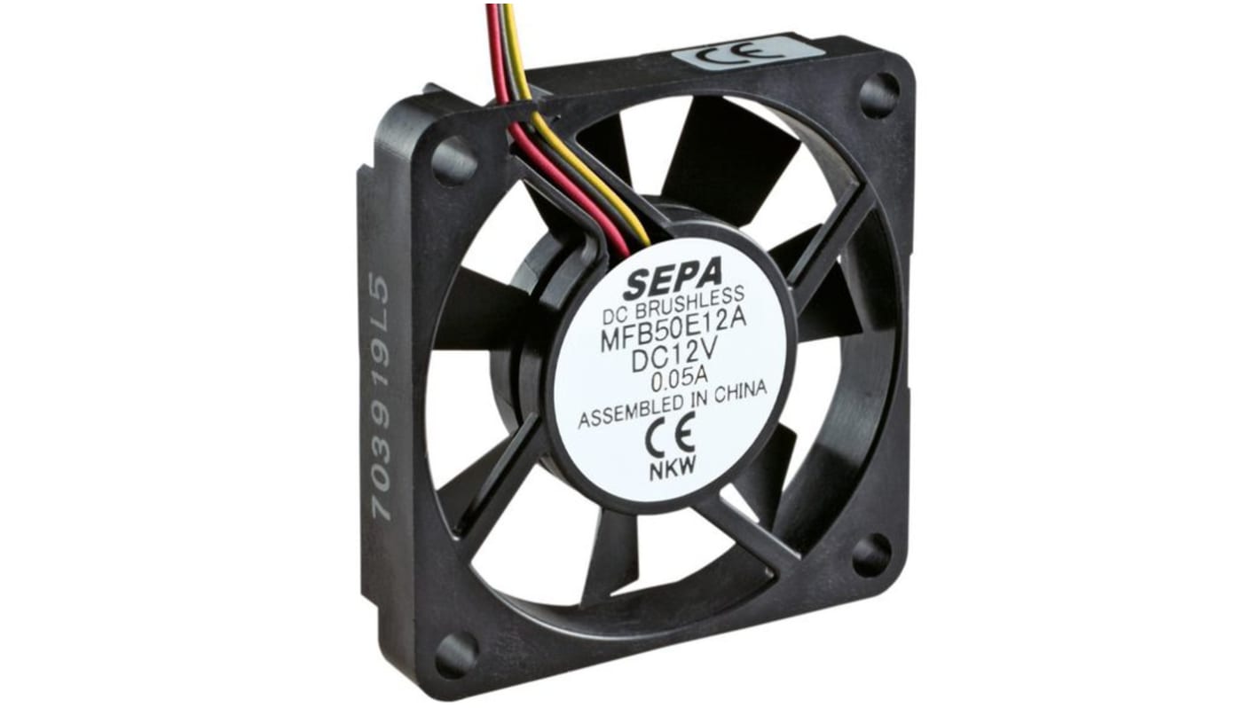 Sepa Axial Fan, 12 V dc, dc Operation, 14.3m³/h, 40mA Max, 50 x 50 x 10mm