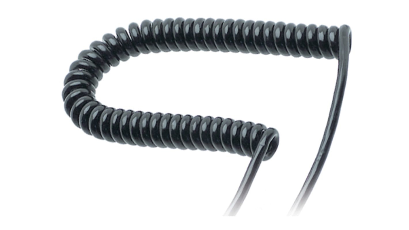 Cable de Alimentación Eléctricos The Best Solution de 2 núcleos, 0,75 mm2, long. 400mm, funda de PUR, Negro