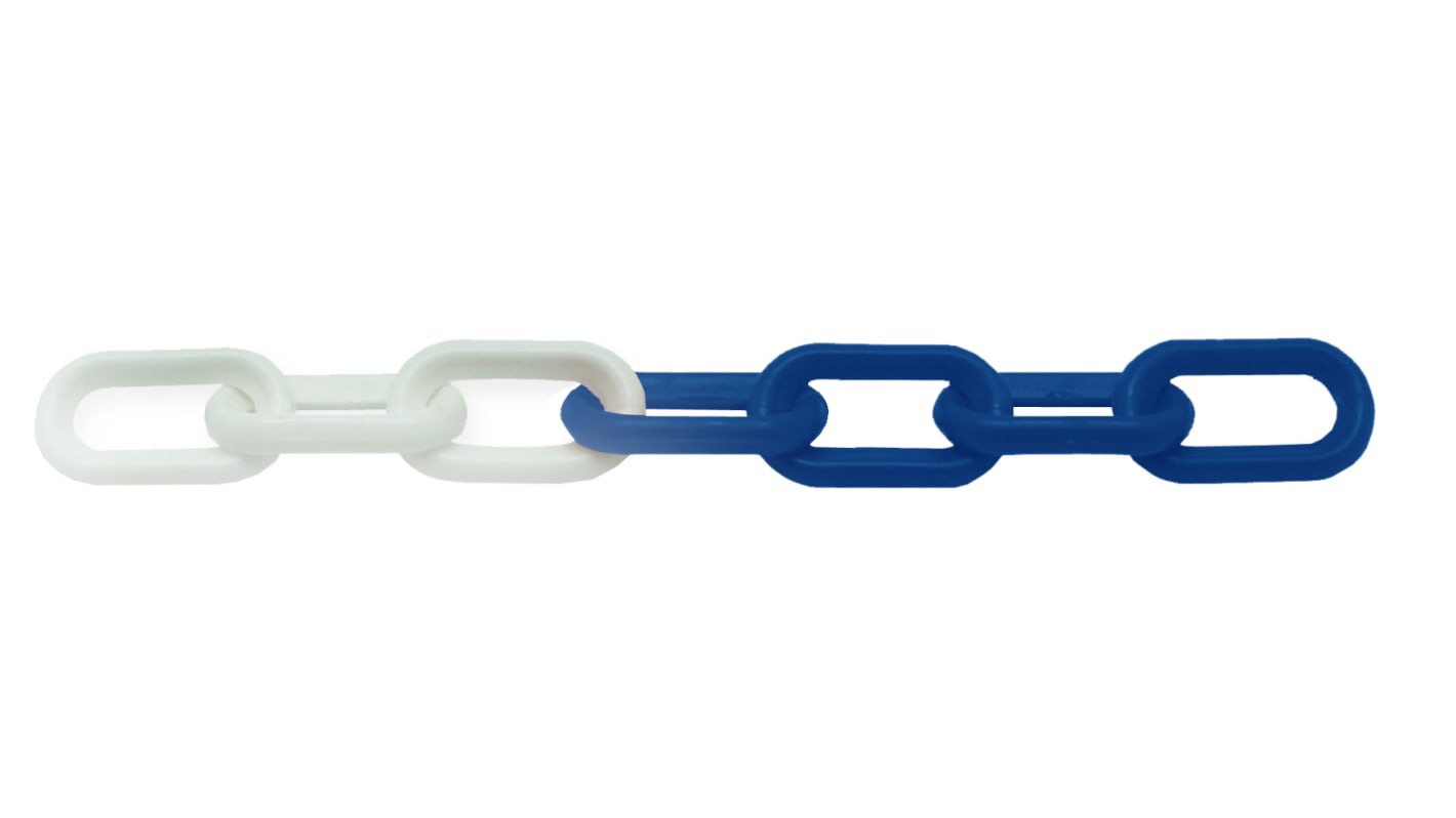 RS PRO Blue, White Polypropylene Chain Barrier