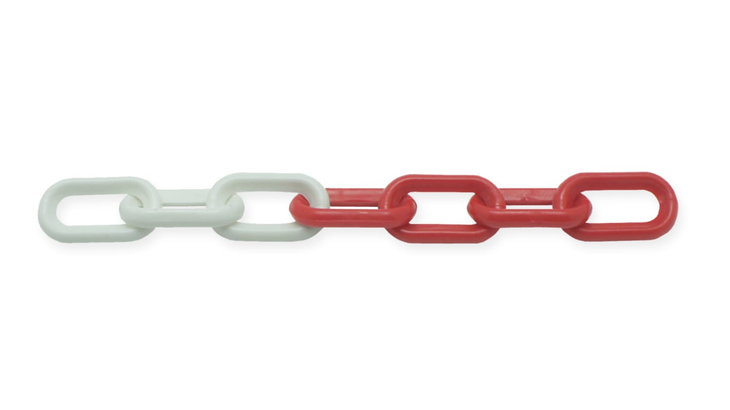 RS PRO Red & White Polypropylene Chain Barrier