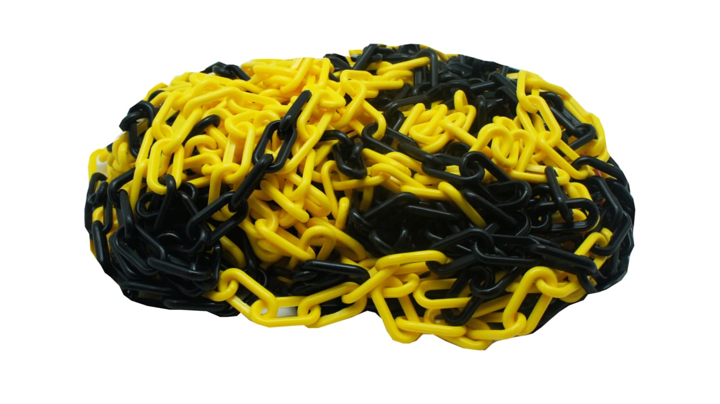 RS PRO Black & Yellow Polypropylene Chain Barrier