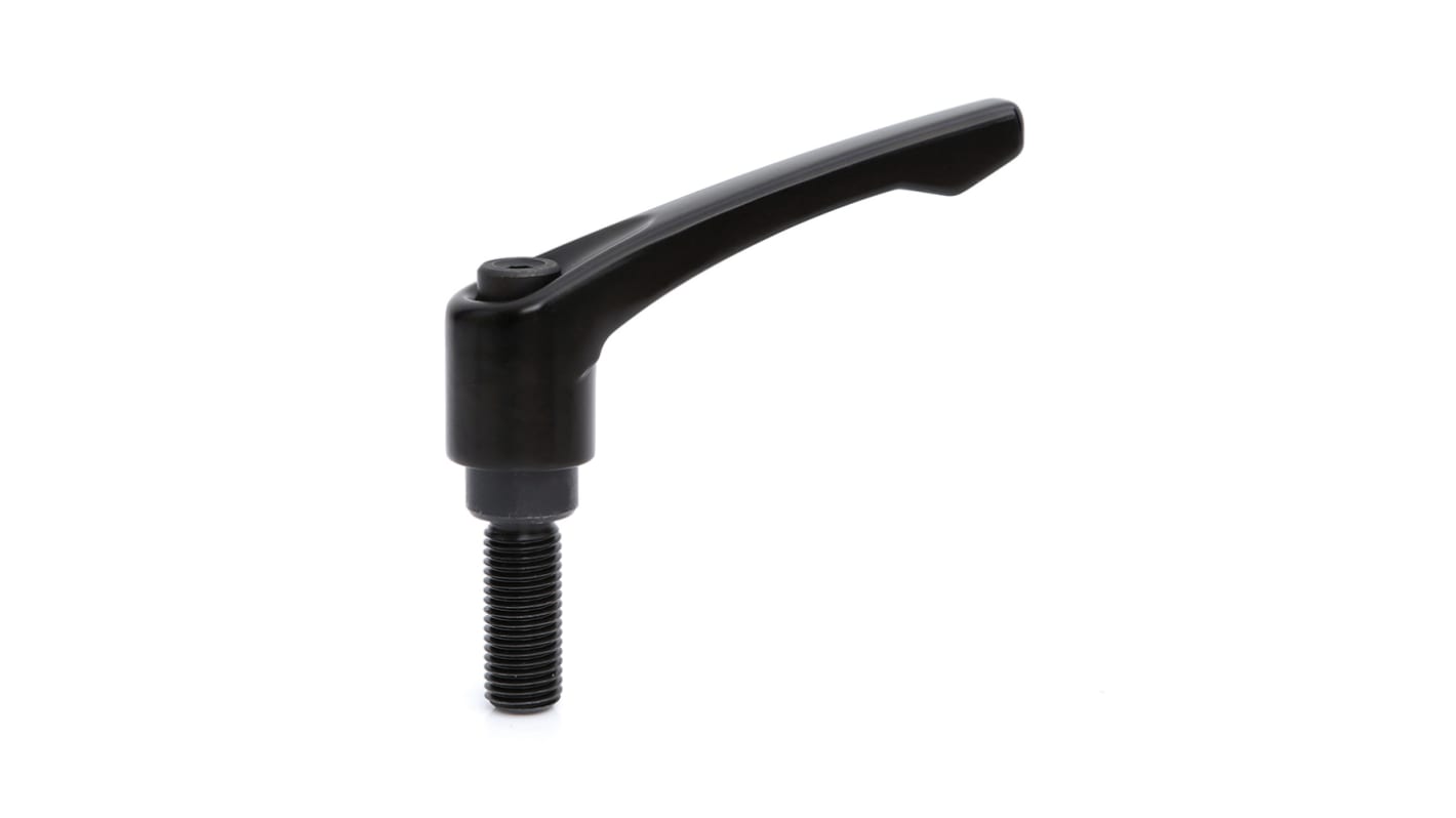 RS PRO Gloss Black Die Cast Zinc Cabinet Handle 57 mm Height, 78mm Length