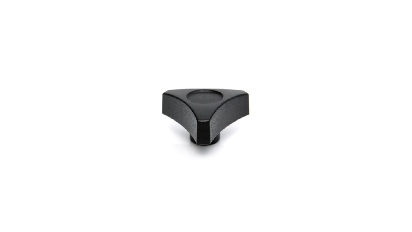 RS PRO Black Thermoplastic Clamping Knob, M8, Threaded Mount