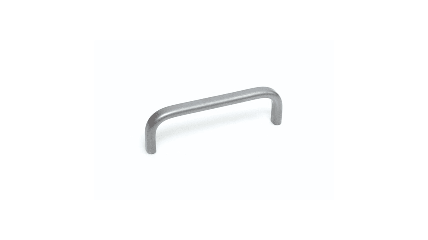 RS PRO Polished Silver Stainless Steel Cabinet Handle 40 mm Height, 12mm Width, 100mm Length