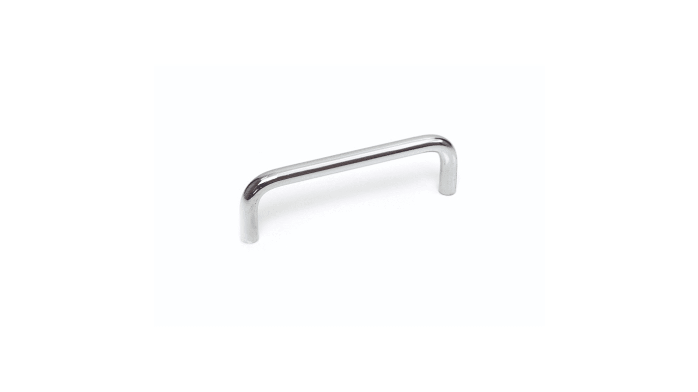 RS PRO Polished Silver Steel Cabinet Handle 24 mm Height, 5mm Width, 88mm Length