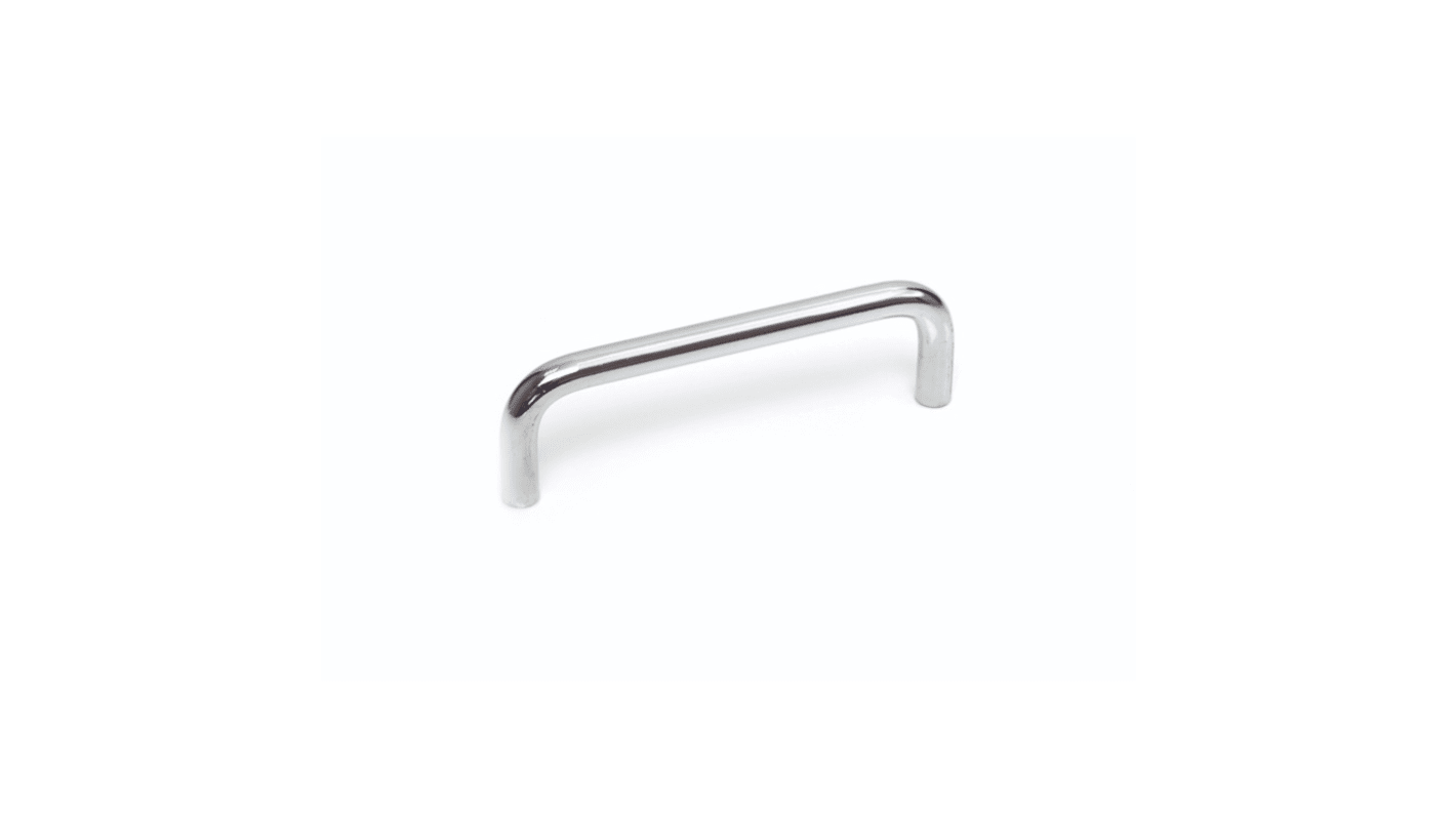 RS PRO Polished Silver Steel Cabinet Handle 33 mm Height, 5mm Width, 88mm Length