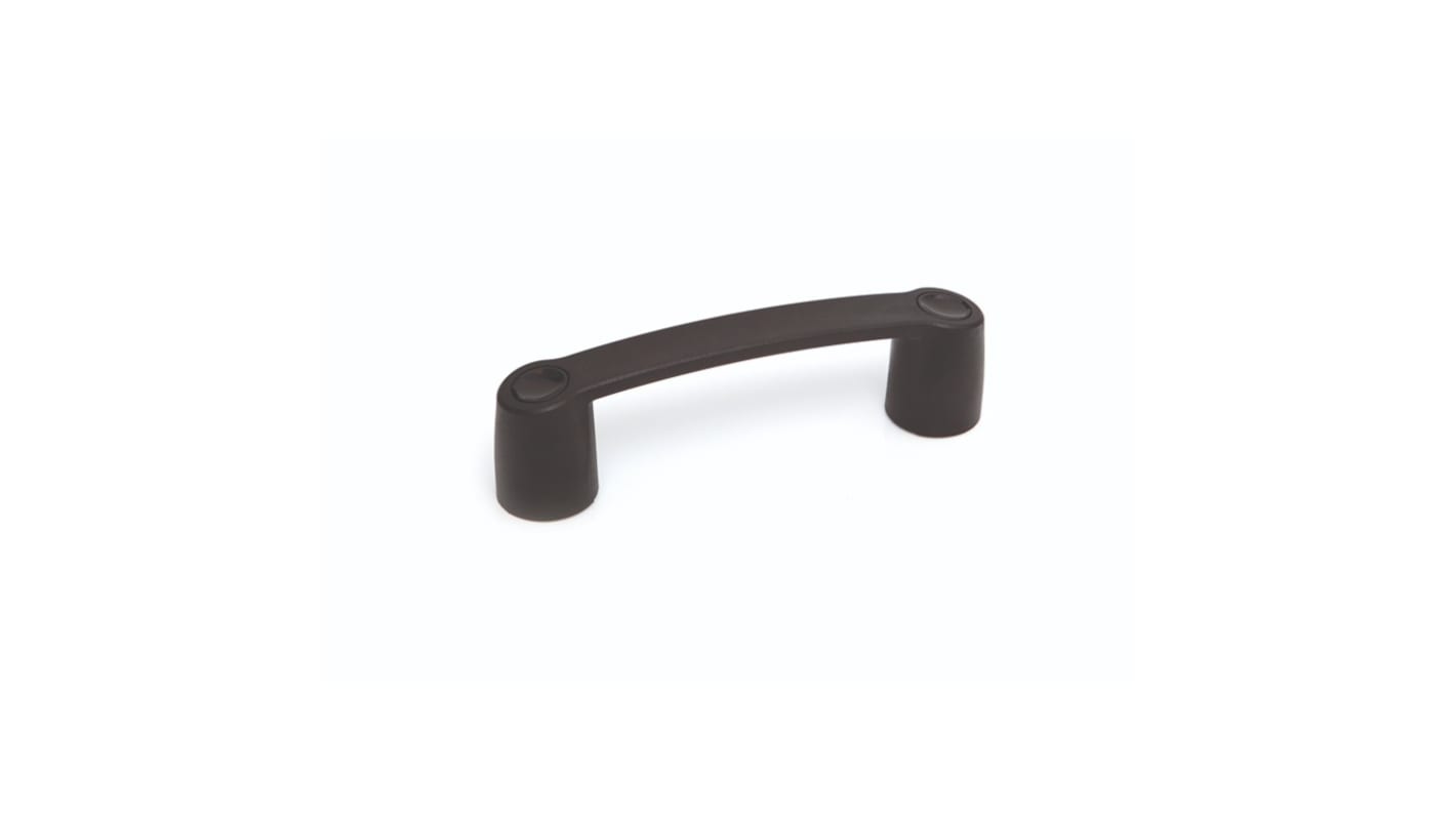 RS PRO Matt Black Glass Filled Nylon Cabinet Handle 45 mm Height, 31mm Width, 132mm Length