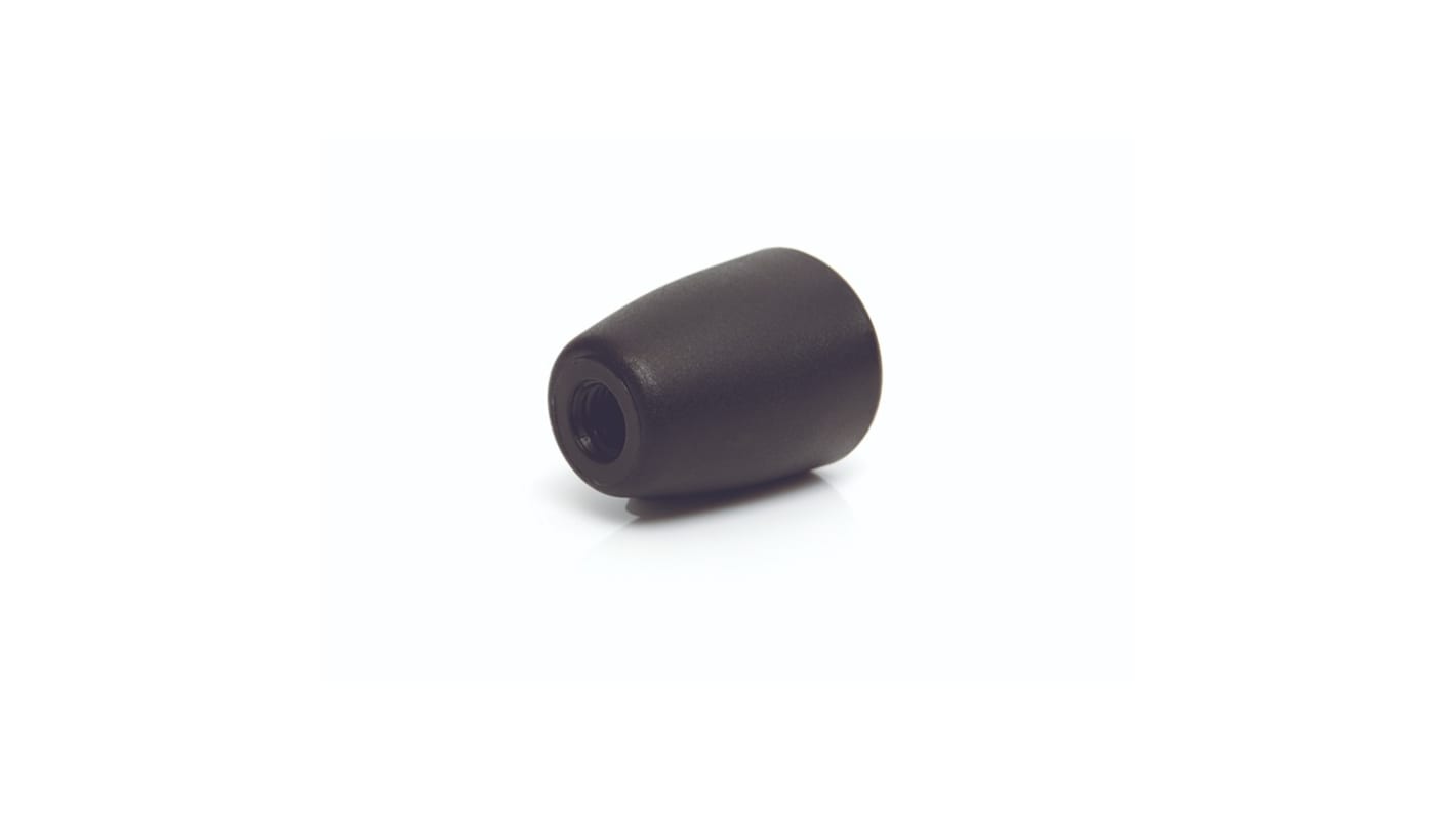 RS PRO Black Thermoplastic Taper Clamping Knob, M8, Threaded Mount