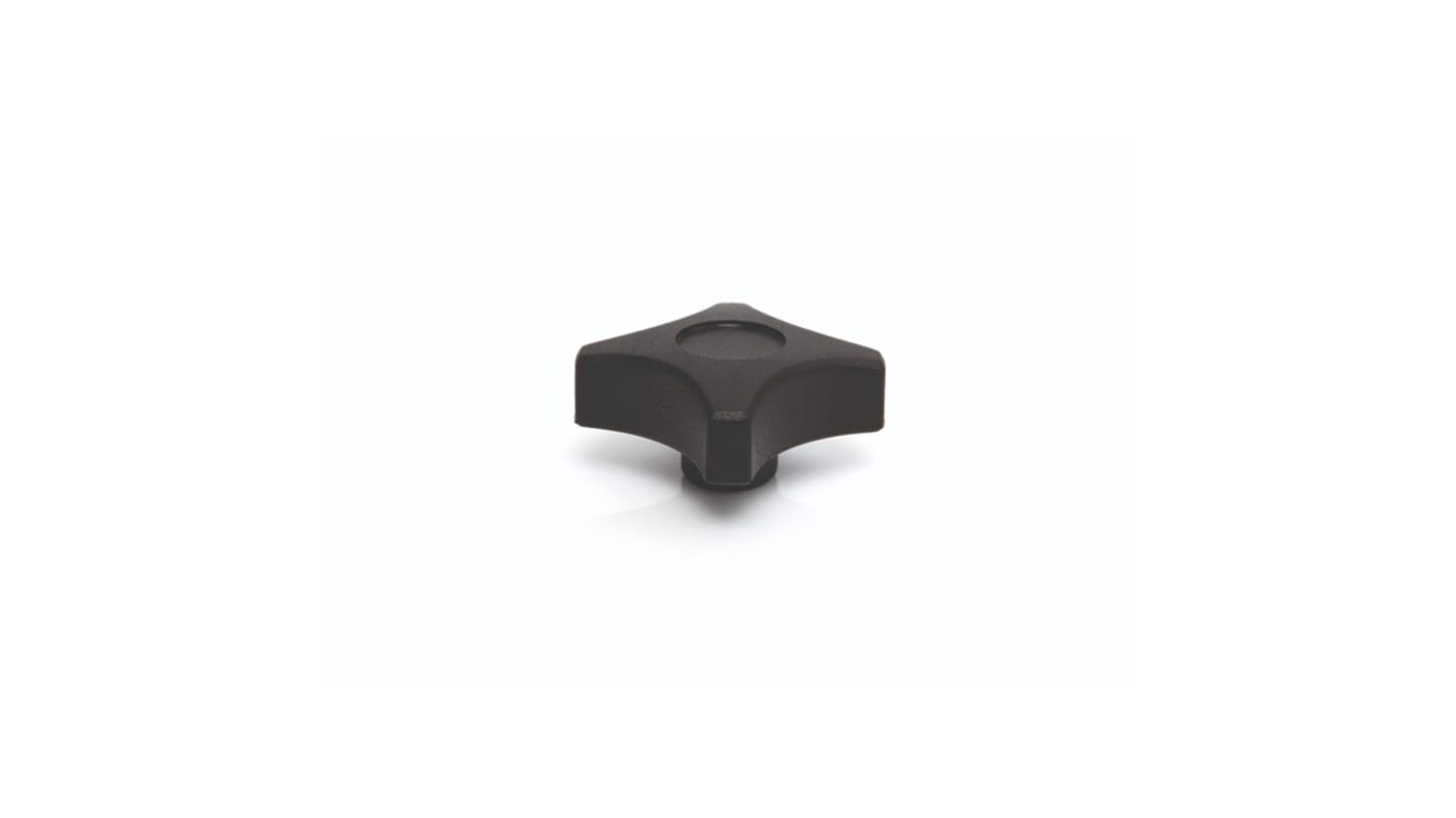 RS PRO Black Thermoplastic Clamping Knob, M8, Threaded Mount