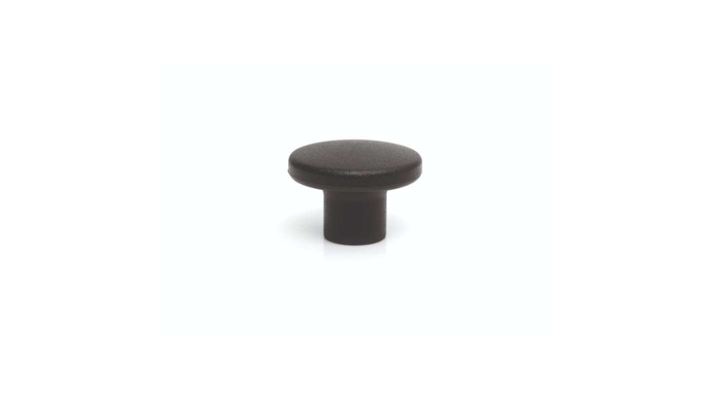 RS PRO Black Thermoplastic Button Clamping Knob, M6, Threaded Mount