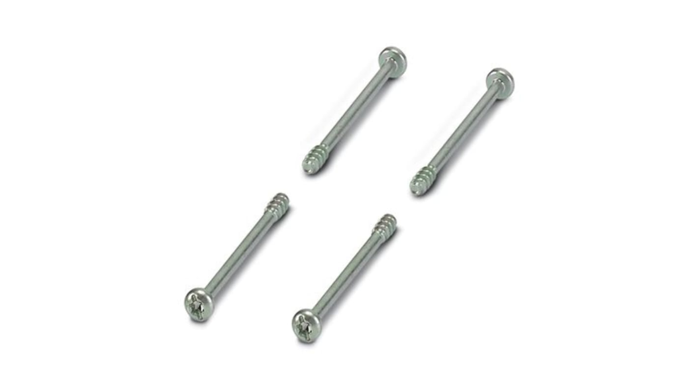 Kit de tornillos de fijación de Acero galvanizado con huella Torx Phoenix Contact, contiene 4 piezas