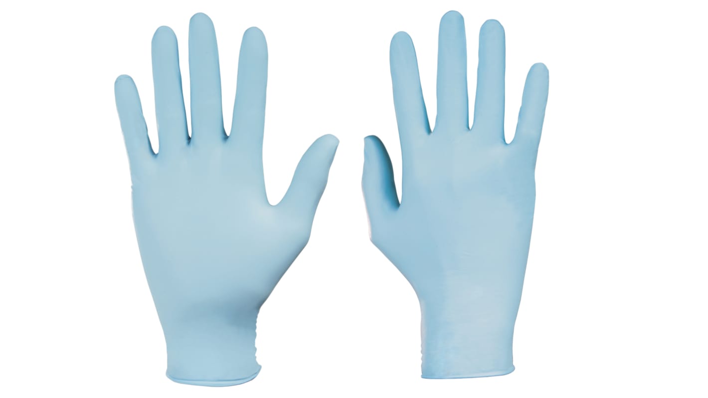 Honeywell Safety Dermatril Blue Nitrile Chemical Resistant Work Gloves, Size 7, Small
