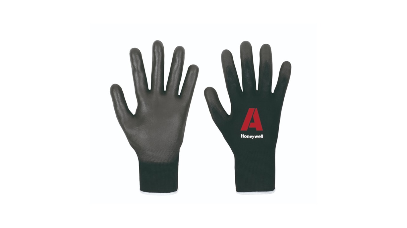 Honeywell Safety Vertigo Black Polyamide Work Gloves, Size 7, Small, Polyurethane Coating