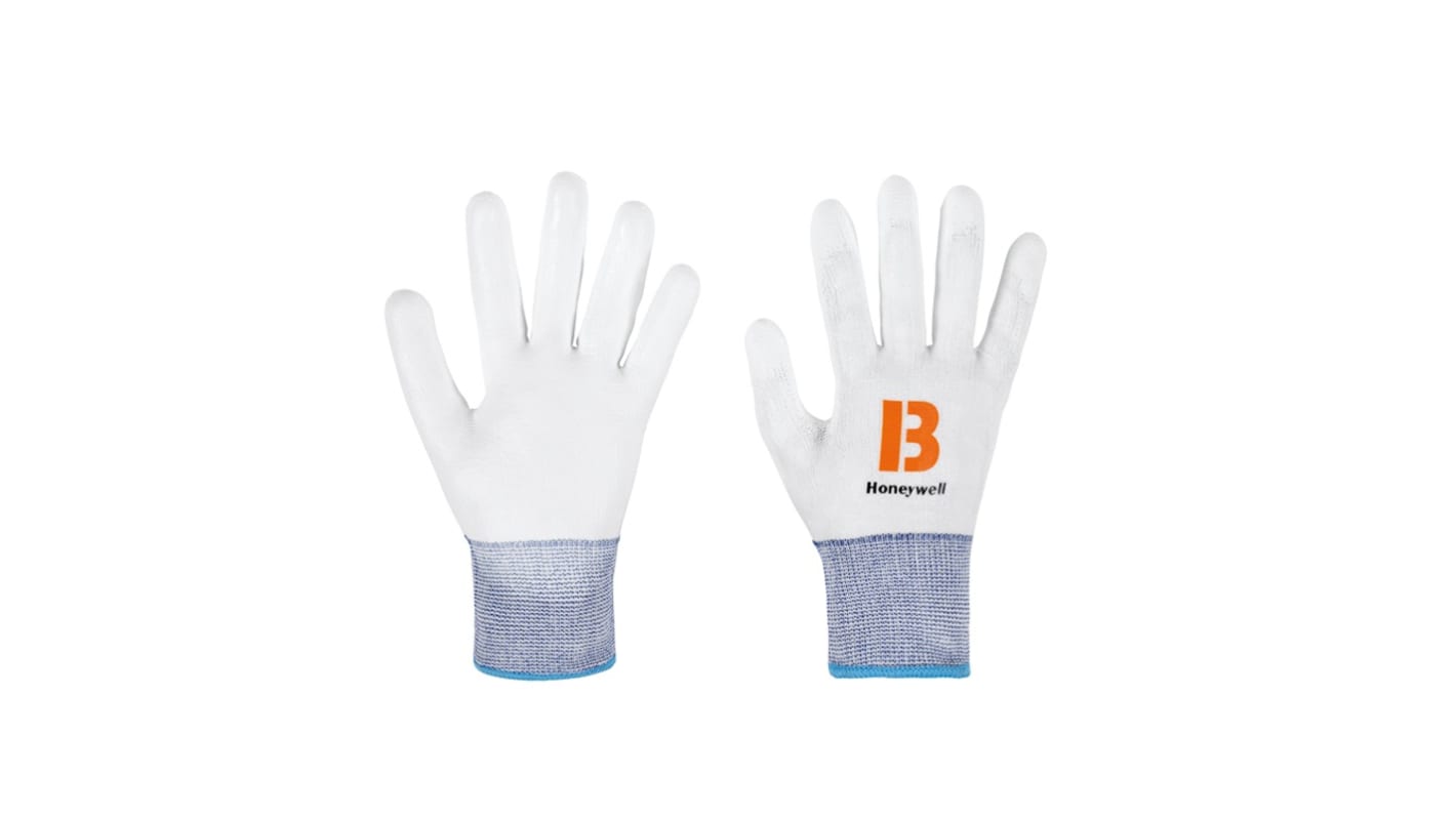 Honeywell Safety Vertigo White Spectra Cut Resistant Work Gloves, Size 6, XS, Polyurethane Coating